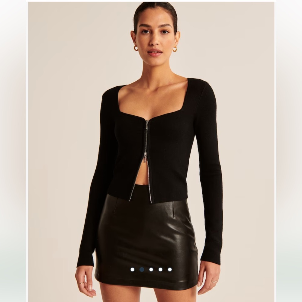Double Zip Long Sleeve Knit Top